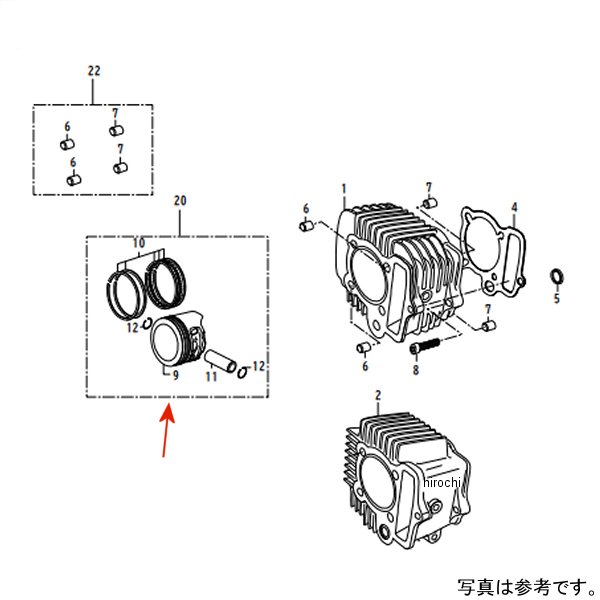 ピストン キットです。 TWIN-124ccコンプリート専用01-02-8243楽天 JP店　