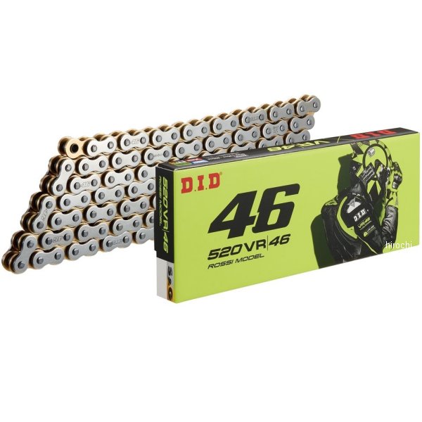 DID 大同工業 チェーン 525VR46シリーズ シルバー/ゴールド 122L カシメ 4525516249263 JP店