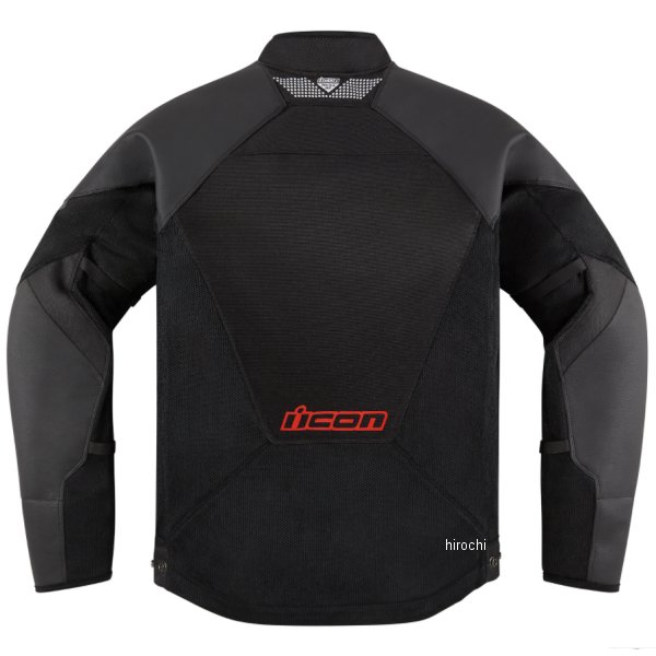 アイコン ICON 春夏モデル ジャケット JACKET MESH AF LEATHER CE 黒/オレンジ Mサ...