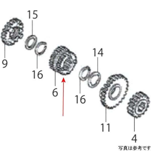 メインシャフト サード/フォースギヤ 19T/21Tです。ドリーム50、エイプ、モタードM3/M4-19T/21T00-02-0221楽天 JP店　