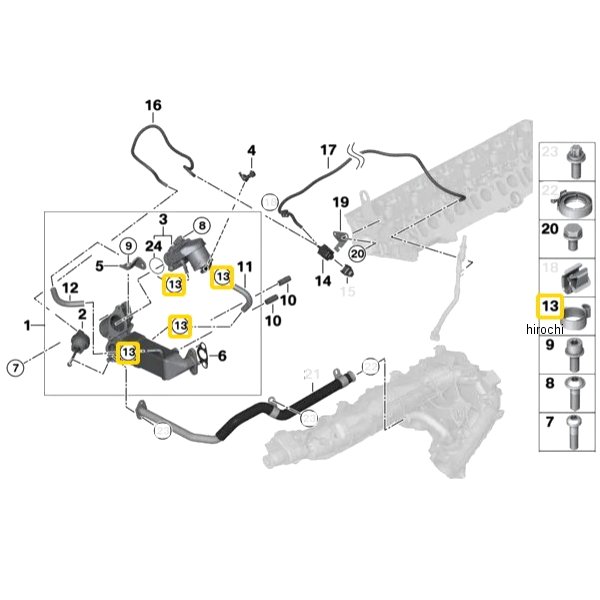 BMW純正 ホース クランプ 25個入り 16121176918 JP店