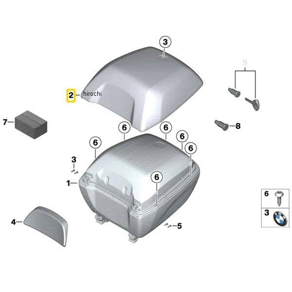 BMW純正 トップ ケース カバー アウター シェル 77448414337 JP店