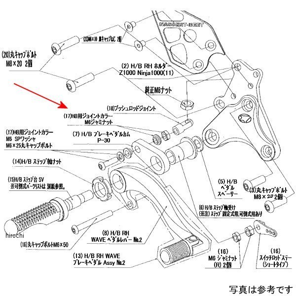 ビート BEET RH ペダルボルトSET Z1000 9099-KB1-20 JP店