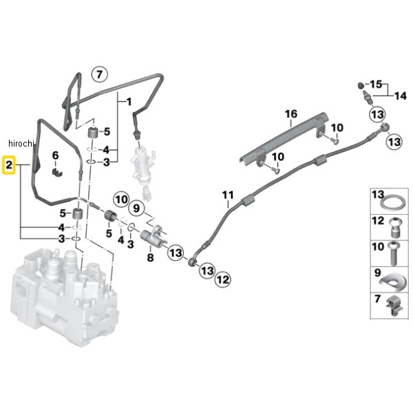 BMW純正 セット、R ブレーキラインブレーキ回路 34327695965 JP店