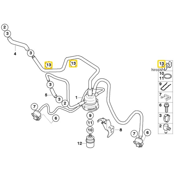 BMW純正 回転式ホース ホルダー 13537678967 JP店