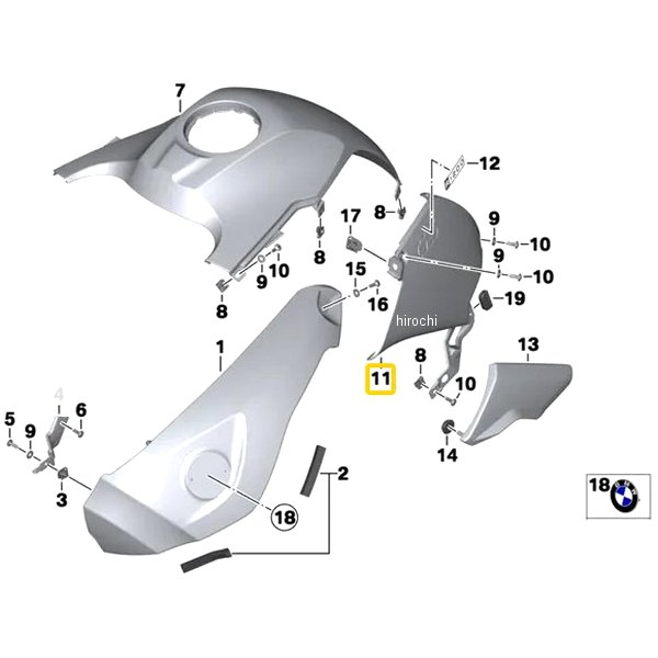 BMW純正 タンクカバー RH 46637698236 JP店