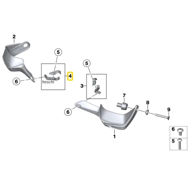 BMW純正 セット ナックル ガード クランプ RH 46637706796 JP店