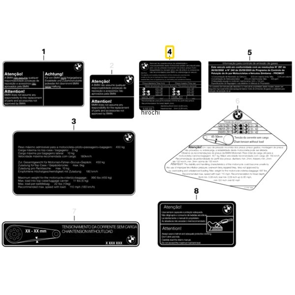 BMW純正 ラベル「タイア取付け」 71248556026 JP店