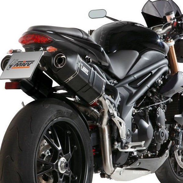 ミヴ Mivv デュアルスリップオンマフラー SPEED EDGE 11年-15年 トライアンフ スピードトリプル ブラックステン AT.012.LRB JP店