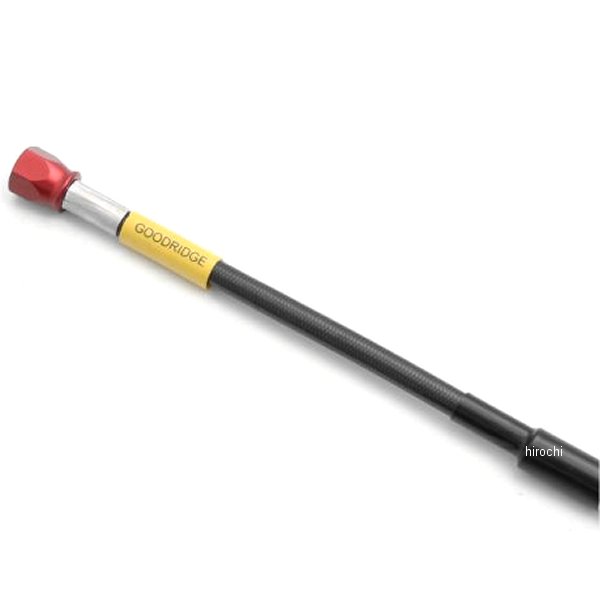 グッドリッジ ビルドアライン ユニバーサル ブレーキホースロードモデル用ホース全長:1860mmホース色:スモークホース素材:ステンレスメッシュソケット素材:アルミフルード:なしアダプターパーツやボルトパーツ、ワッシャーなどを組み合わせてご使用ください。エアフリーボルト、Tジョイント、Sタイプボルトなどのスペシャルパーツとの組み合わせも可能です。車体への装着には、バンジョーアダプター、バンジョーボルト、ワッシャー、ブレーキフルードが必要です。別途ご用意ください。ロードモデル用ユニバーサルブレーキホースは110mm〜2460mm(25mm刻み)の長さ設定があります。A31820S楽天 JP店　