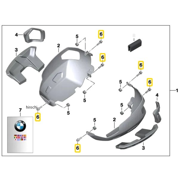 BMW純正 インナー トルクス ボルト、ワッシャー付 M6X25-U1-8.8 07129905558 JP店