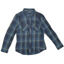 【即納】 ハーレー純正 新品 長袖 シャツ レースショルダー チェック ネイビー レディース Lサイズ 96113-18VW/000L JP店