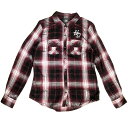 【即納】 ハーレー純正 新品 長袖チェックシャツ スナップ 黒/赤 レディース Sサイズ 96151-18VW/000S JP店