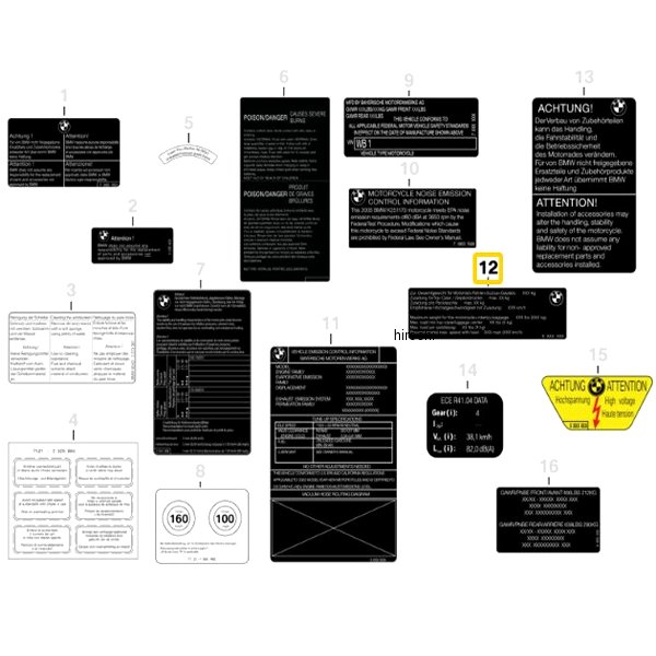 BMW純正 ラベル「有効積載量」 71247716129 JP店