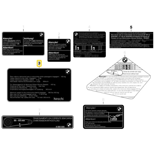 BMW純正 ラベル「有効積載量」 71248536864 JP店