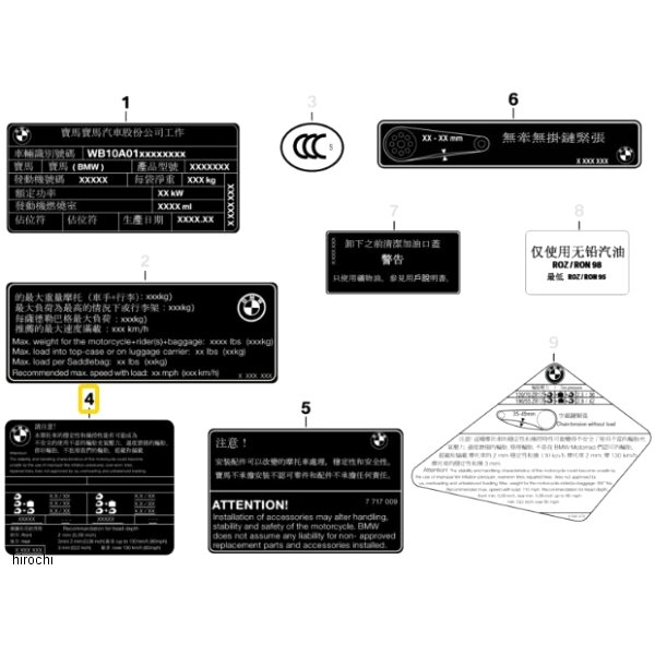 BMW純正 ラベル「タイア取付け」 71248549910 JP店