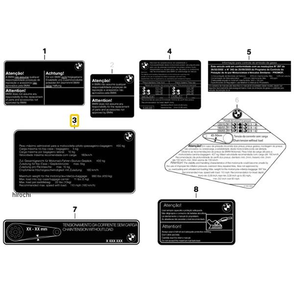 BMW純正 ラベル「有効積載量」 71248568533 JP店