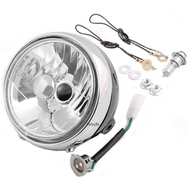 【メーカー在庫あり】 SP武川 マルチリフレクターヘッドライト タイプC 12V 30W/30W 取付け幅 128mm スーパホワイトバルブ付 汎用 モンキー ゴリラ 05-08-0487 JP店