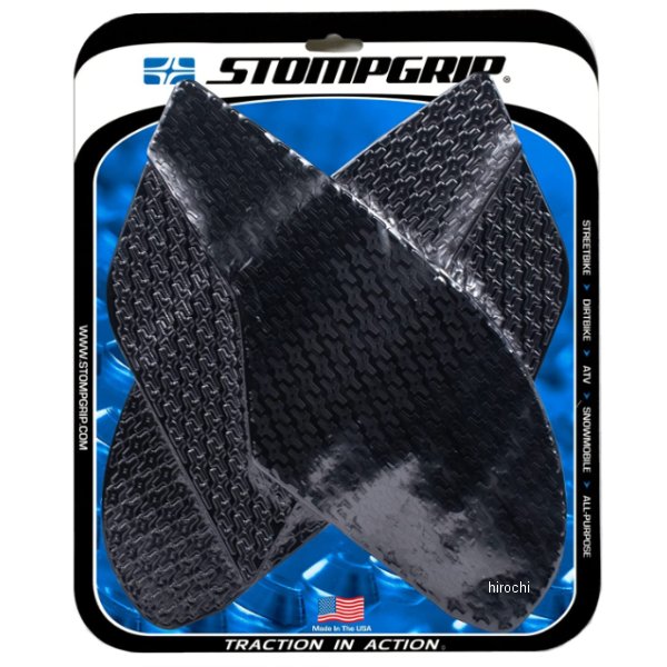 ストンプグリップ STOMPGRIP TRACTION IN ACTIONタンクキット アイコン16-19年 スズキ SV650 ABSカラー:ブラック【仕様説明】・STOMP GRIPは世界各国のトップレーサー、トップスタントライダーに愛用されています。・日本のサーキット、ストリートでも大好評。・STOMP GRIPの愛用者は世界中で激増中です。ストンプグリップの貼り方1.貼付面の清掃を行ってください。(クリアをご使用の場合、汚れや水垢をコンパウンド等できれいに落としてから作業を行ってください)2.貼付面の脱脂を行ってください。3.位置決めを行います。4.空気が入らない様に端から貼ってください。裏紙は貼りながら剥がしてください。(端から時間をかけて、少しずつ確実にゆっくり貼ってください)・ストンプグリップの粘着力が安定するまでには24時間が必要です。完全接着には72時間が必要です。完全接着前にご使用された場合、剥がれてしまったり、ずれてしまったりする場合があります。・フレーム面に貼付するストンプグリップは特にご注意ください。注意・ストンプグリップの接着剤はとても強力です。・ストンプグリップを無理に剥がした場合、塗装が痛んだり剥がれたりする恐れがあります。・ストンプグリップを剥がすには、ヒートガンなどで暖めて、粘着力を低下させてから剥がしてください。・必ず車両の年式を確認してからご注文をお願いします。・開封後の交換、返品はお断りさせていただいております。・店舗と共有在庫制のため、在庫表示に関わらずご購入タイミングによって欠品している場合がございます。55-14-0136B楽天 JP店