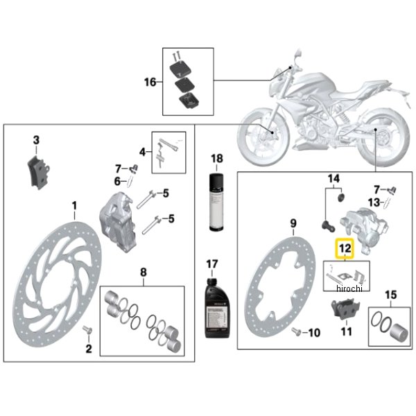 BMW純正 ブレーキ パッド取付け部品セット 34218569413 JP店