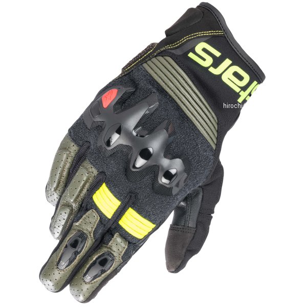 アルパインスターズ 春夏モデル HALO レザーグローブ フォレストブラック/イエローフロー Sサイズ 3504..