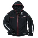 カワサキ純正 秋冬モデル カワサキ×BATES 防風ライディングパーカー 黒/赤 Lサイズ J8001-2888 JP店
