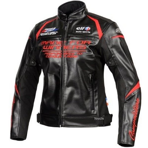 エルフ elf 秋冬モデル エヴォルツィオーネPUレザージャケット レディース 黒/赤 WLサイズ EJ-W108 JP店