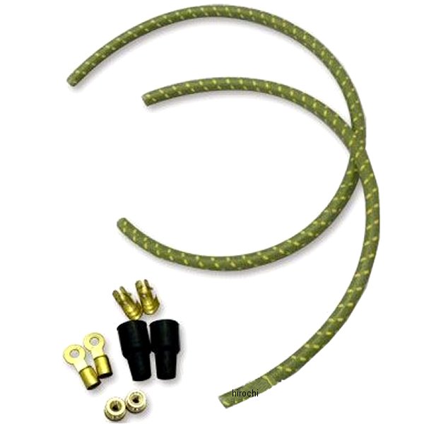 【メーカー在庫あり】 ガッツクローム ビンテージスタイルプラグコードキット 緑×黄 汎用 AM-042 JP店