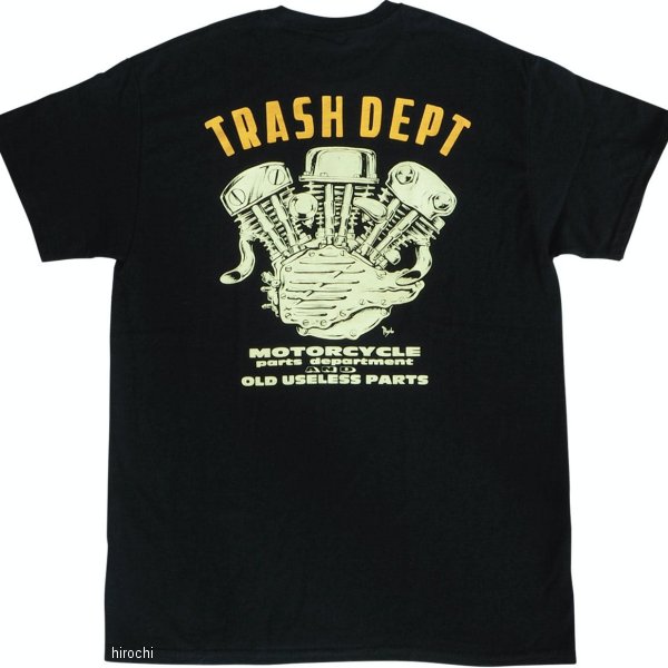 【メーカー在庫あり】 トラッシュデポ TRASHDEPT オリジナルエンジンデザインTシャツ 黒 Mサイズ 02957..
