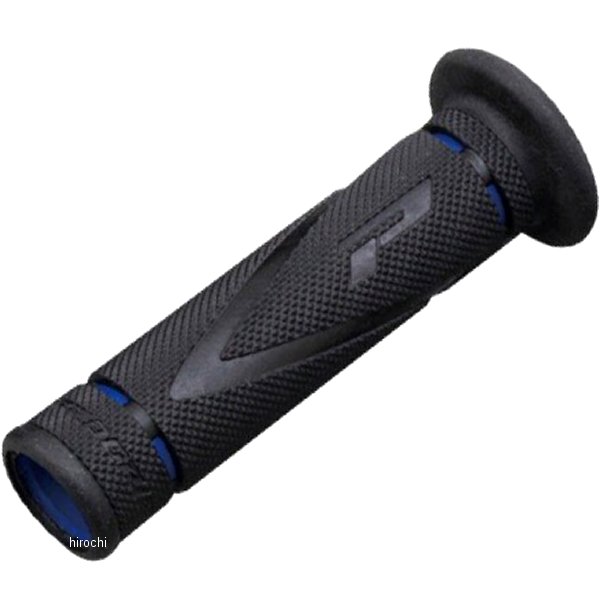 プログリップ PRO-GRIP グリップ 貫通 スーパーバイク X-SLIM汎用カラー:ブルー/ブラックエンド貫通材質:耐震ゲル長さ:122mm内径(左右):22/25mm耐震ゲル素材専用※ハンドグリップの長さは、製品上の誤差によって+-5mm前後のバラツキがあります。※耐震ゲルの材質は、溶剤に弱いためエポキシ樹脂製の専用グリップボンドが必要となります。※グリップをお選びの際は、純正グリップのサイズをご確認の上、お求めください。細い外径が特徴のX-SLIM。握り易さは抜群です。レース・スポーツ走行・ツーリング等、オールラウンドに使用可能。アウターラバー(ソフト)&インナーラバー(ハード)の二重構造グリップで手の疲労軽減に効果を発揮。。ハードなブレーキングを行うレースやスポーツ走行にも耐える適度な硬さと柔らかさを兼ね備えオールラウンドに使用可能なグリップです。98153楽天 JP店　