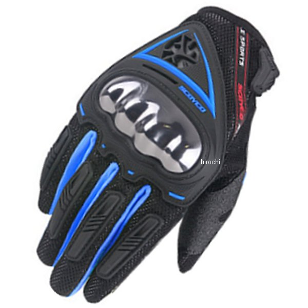 スコイコ SCOYCO MC44 タッチメッシュグローブサイズ:Mカラー:ブルー適合シーズン:春、夏、秋【素材】ポリエステル70％、ポリウレタン12％、PVC8％、ポリエチレン5％、その他5％【仕様説明】タッチパネル対応のメッシュグローブです。伸縮性のある生地を使用しているためフィット感が高く、手のひら側には滑り止め加工が施してあります。不意のアクシデントに対して必要十分なプロテクターを装備しています。MC44-BL-M楽天 JP店