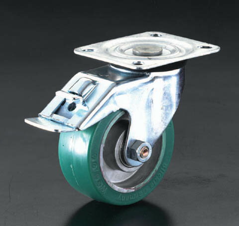 【メーカー在庫あり】 エスコ ESCO 100mm キャスター 自在金具・後輪ブレーキ付 000012067113 JP店