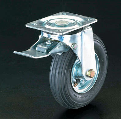 ●材質:金具:スチール、車輪:チューブ入りエアータイヤ●耐熱温度:-25-50°C●仕様:自在前ブレーキ●車輪径×幅:200×50mm●耐荷重:75kg●全高:235mmローラーベアリング000012067019楽天 JP店　