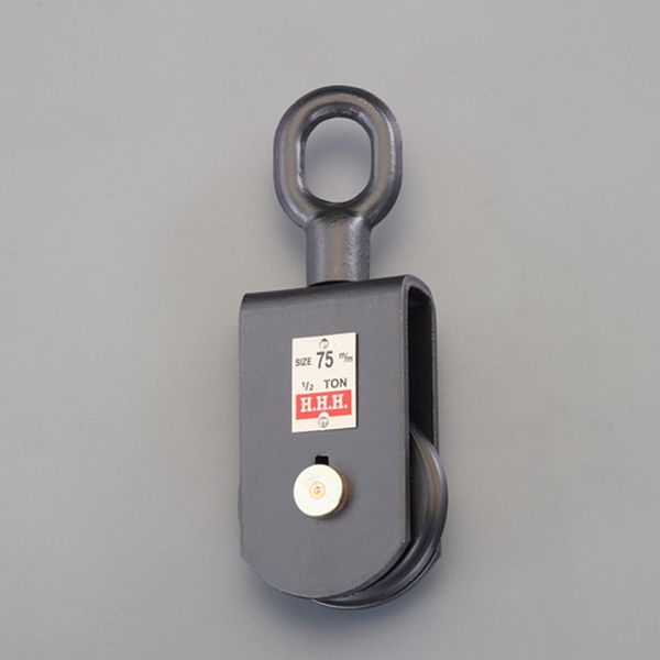 メーカー：スリーエッチ型番：MB-75サイズ(W×D×H)mm：75x46x196重量(g)：1200材質：鉄使用荷重：0.5t使用ロープ径：10mm車径：75mm全長：196mm入数：1個000012346332楽天 JP店　