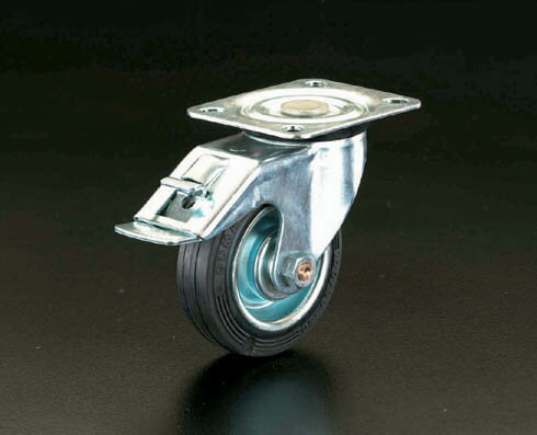 【メーカー在庫あり】 エスコ ESCO 200mm キャスター 自在金具・後輪ブレーキ付 000012065677 JP店