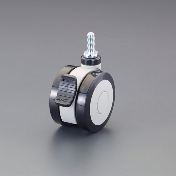 【メーカー在庫あり】 エスコ ESCO 75mm キャスター(ツインホイール/ブレーキ付/W3/8インチ) 000012346283 JP店