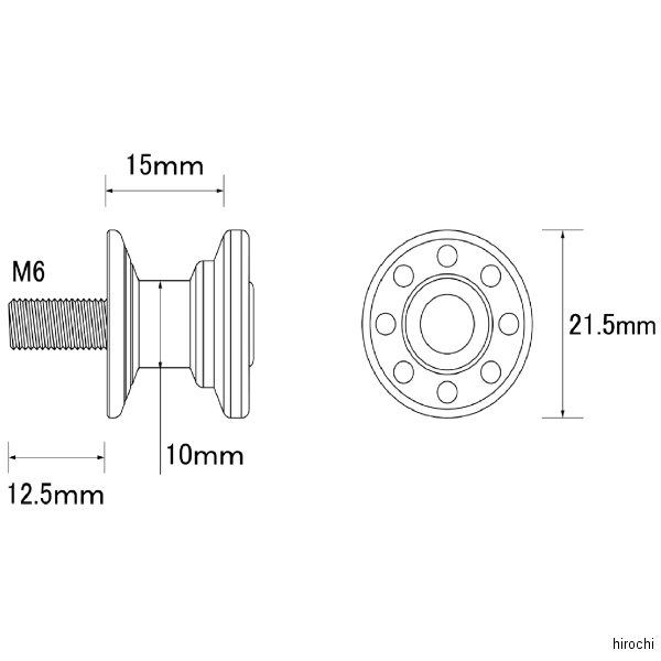 【メーカー在庫あり】 ポッシュ POSH アルミツーリング荷掛けフック M6 ショート シャンパンゴールド 004036-12 JP店
