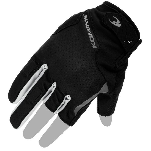 Gloves - 【メーカー在庫あり】 コミネ KOMINE 春夏モデル プロテクト3フィンガーレスメッシュグローブ ライトグレー/黒 2XLサイズ GK-2603 JP店