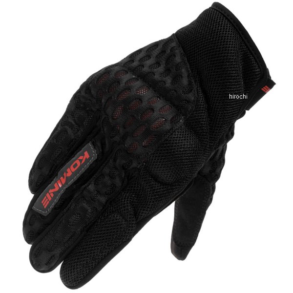 【メーカー在庫あり】 コミネ KOMINE 春夏モデル プロテクトクーリングメッシュグローブ 黒/赤 Mサイズ GK-2433 JP店
