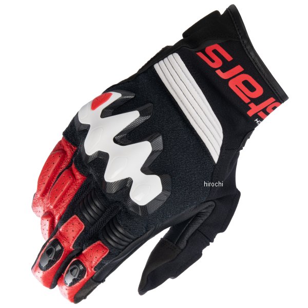 アルパインスターズ 春夏モデル HALO レザーグローブ 黒/白/ブライトレッド Lサイズ 3504822 JP店