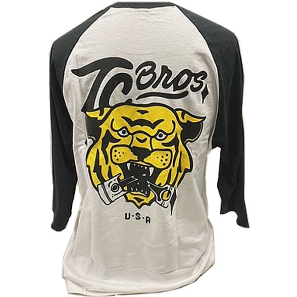 部品屋K&W TCBROS タイガー ラグランTシャツ 黒&白 Lサイズ 117-0203 JP店