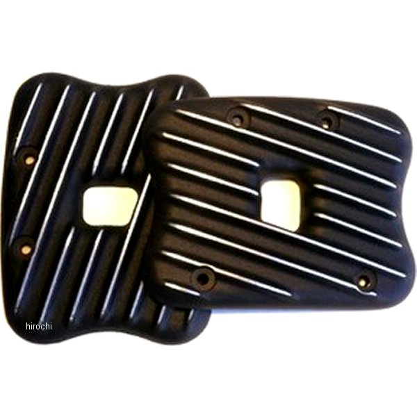 部品屋K&W EMD ロッカーボックスカバー リブ付き 86年-03年 XL ブラックカット RCXL-R-R JP店