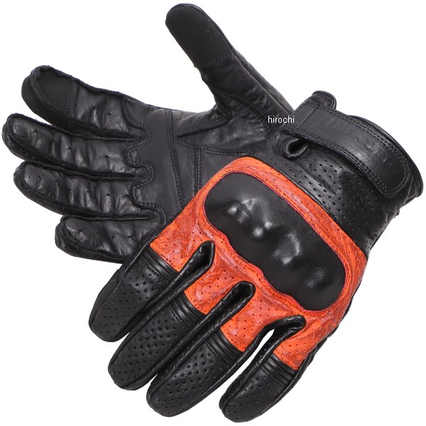 【メーカー在庫あり】 デグナー DEGNER メッシュレザーショートグローブ 黒/オレン...