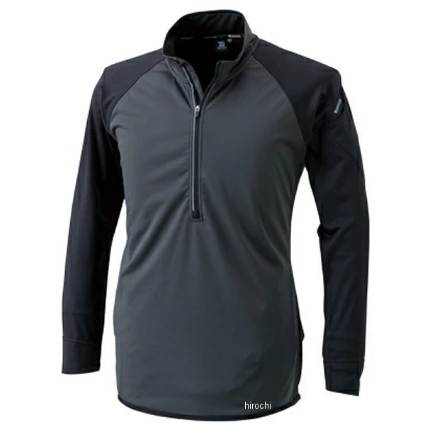 【メーカー在庫あり】 TSデザイン ラミネートロングスリーブジップシャツ 黒/チャコールグレー 4Lサイズ 4235 JP店