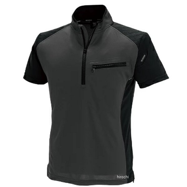 【メーカー在庫あり】 TSデザイン ワークニットショートシャツ 黒/チャコールグレー Lサイズ 846355 JP店