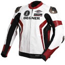 【メーカー在庫あり】 デグナー DEGNER レザーレーシングジャケット 白/赤 Lサイズ 19WJ-19 JP店