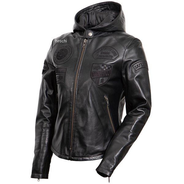 【メーカー在庫あり】 デグナー DEGNER レディースフード付レザージャケット 黒 Lサイズ FR19WJ-20 JP店