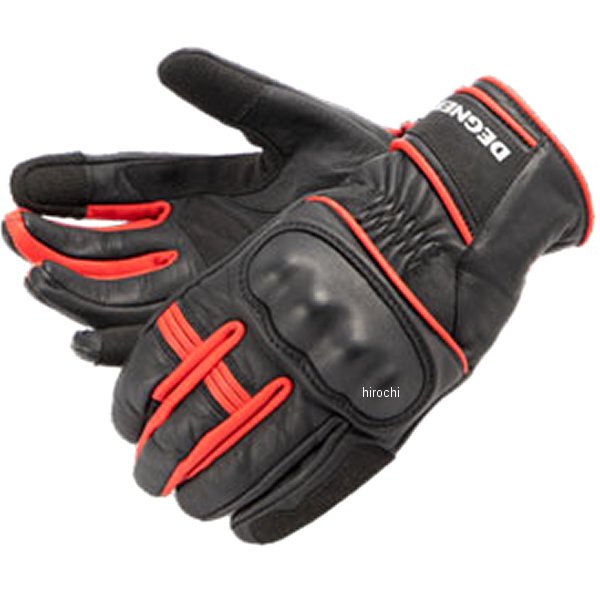 【メーカー在庫あり】 デグナー DEGNER レディースレザーグローブ 黒/赤 Sサイズ FRTG-83 JP店