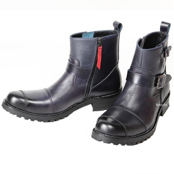 【メーカー在庫あり】 デグナー DEGNER シフトガード付レザーZIPエンジニアブーツ ダークネイビー 25.5cm HS-B9 JP店