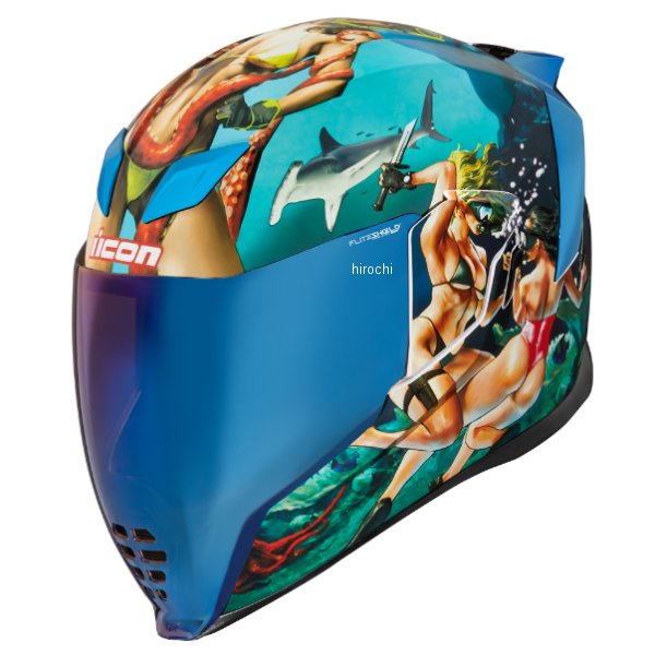 アイコン ICON フルフェイスヘルメット AIRFLITE PLEASUREDOME4 青 2XLサイズ 0101-15005 JP店